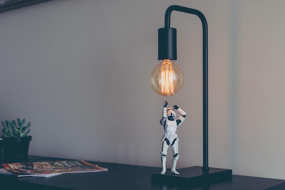 Free Image of Lamp Illuminating Tabletop 