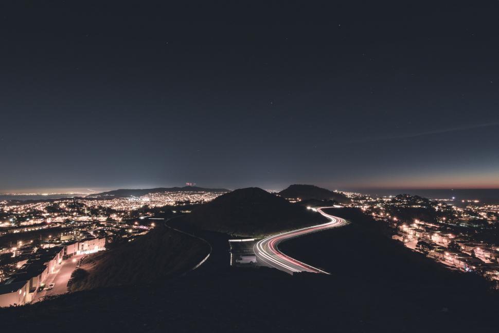 Free Image of Aerial View of City at Night 