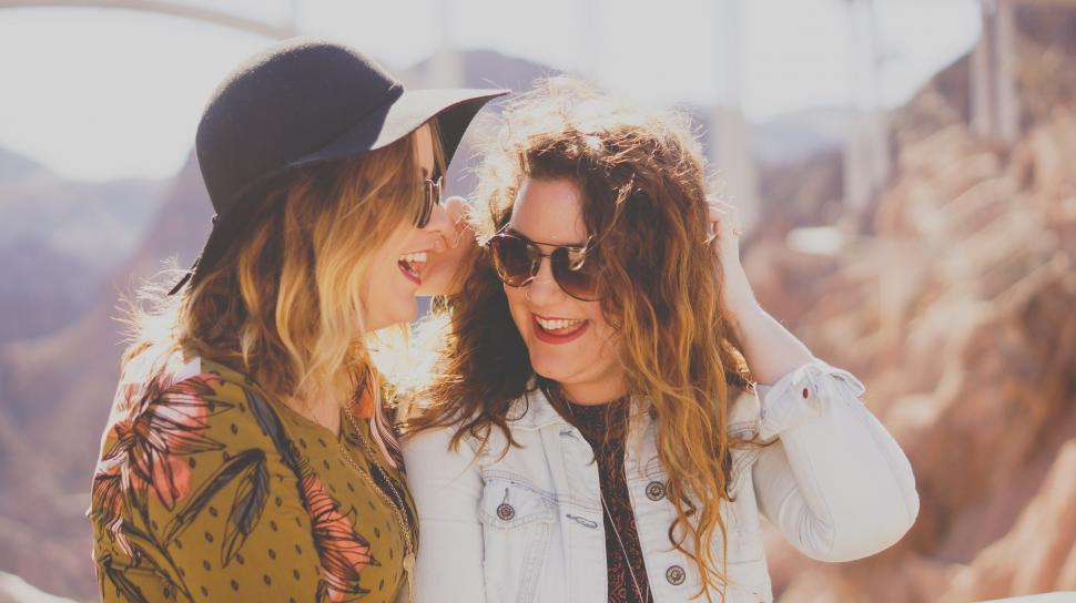 Free Image of Two Women Standing Together 
