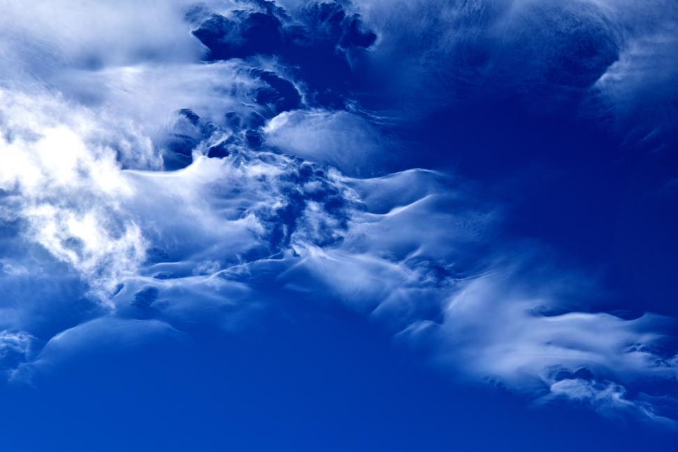 Free Stock Photo of A Plane Flying Through a Cloudy Blue Sky | Download ...