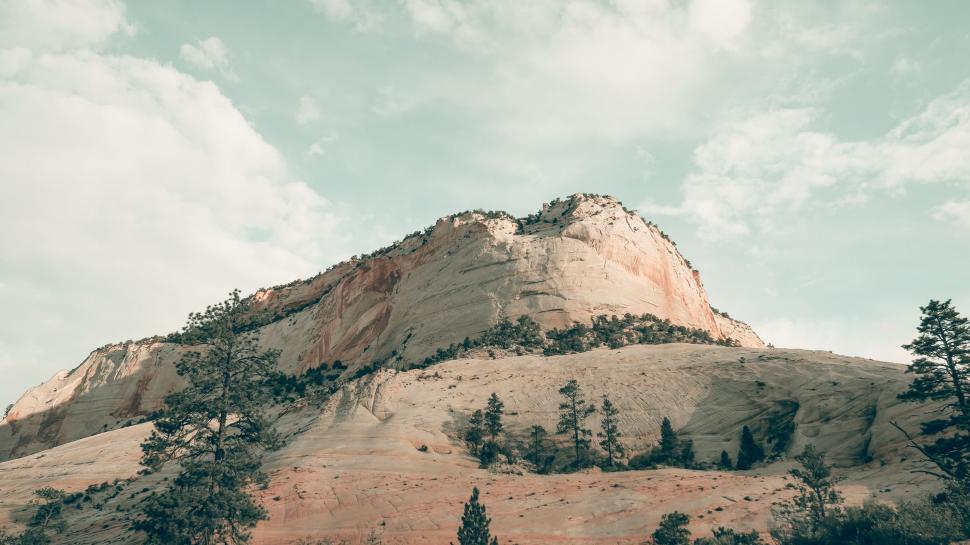 Free Image of Majestic Mountain With Trees 