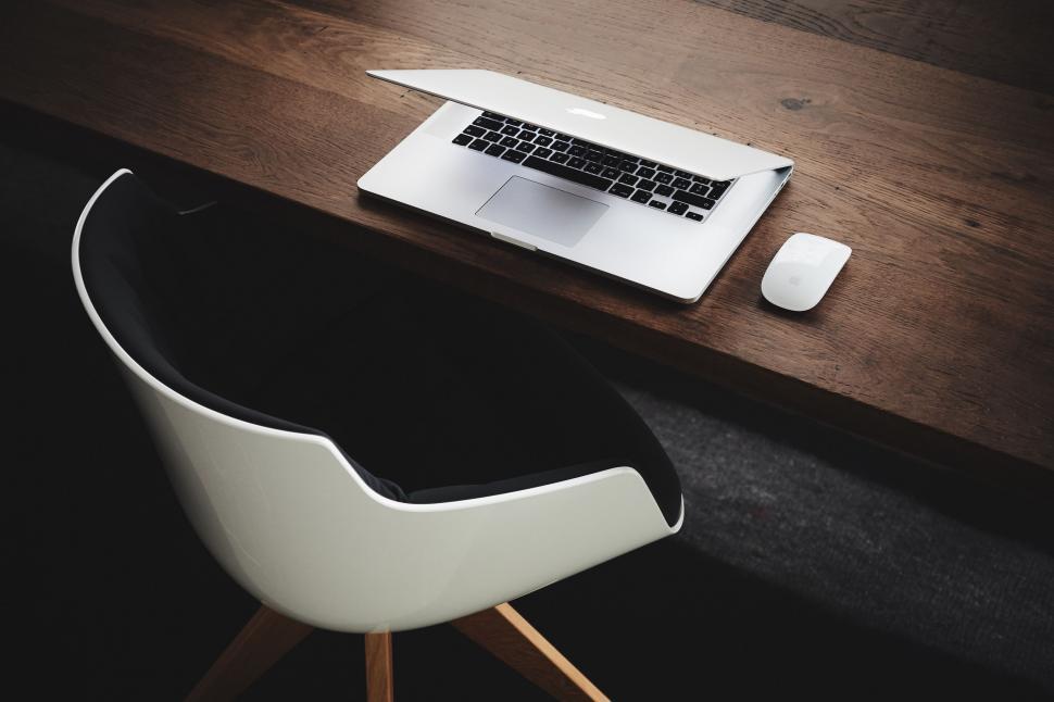 Free Image of Laptop Computer on Wooden Desk 