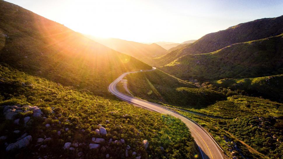 Free Image of Winding Road Through Mountain Range 