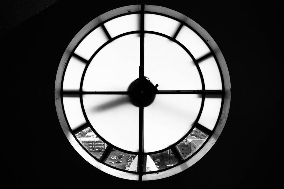 Free Stock Photo of clock window framework analog clock supporting ...
