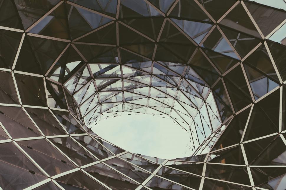 Free Image of Large Mirror Reflecting Sky in Background 