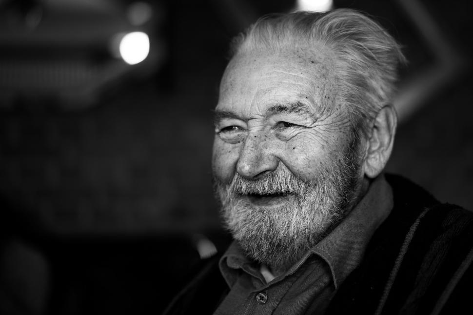 Free Image of Bearded Man in Black and White 