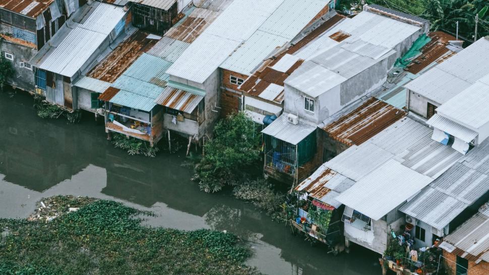 Free Image of Homes Submerged in Floodwaters 
