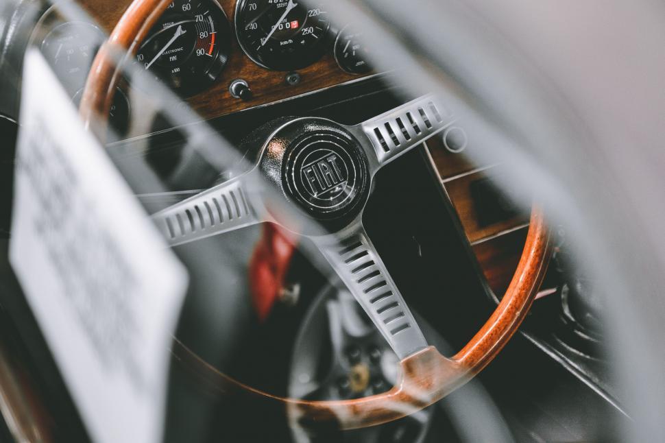 Free Image of Steering Wheel and Dashboard of a Car 