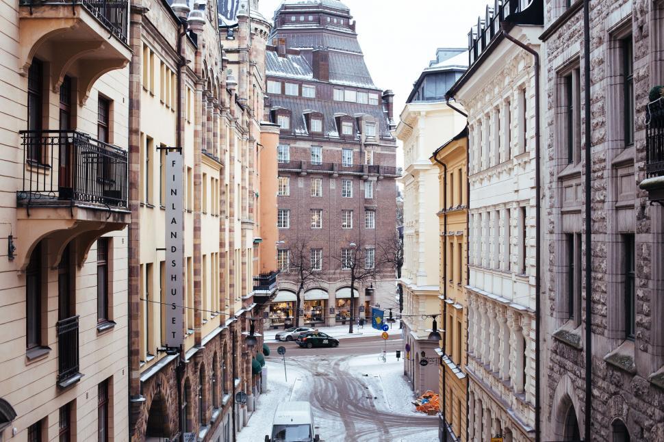 Free Image of City Street With Parked Cars 