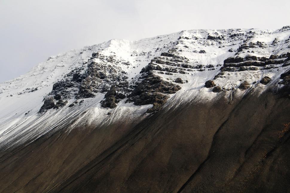 Free Image of Snow Covered Mountain With Sky Background 
