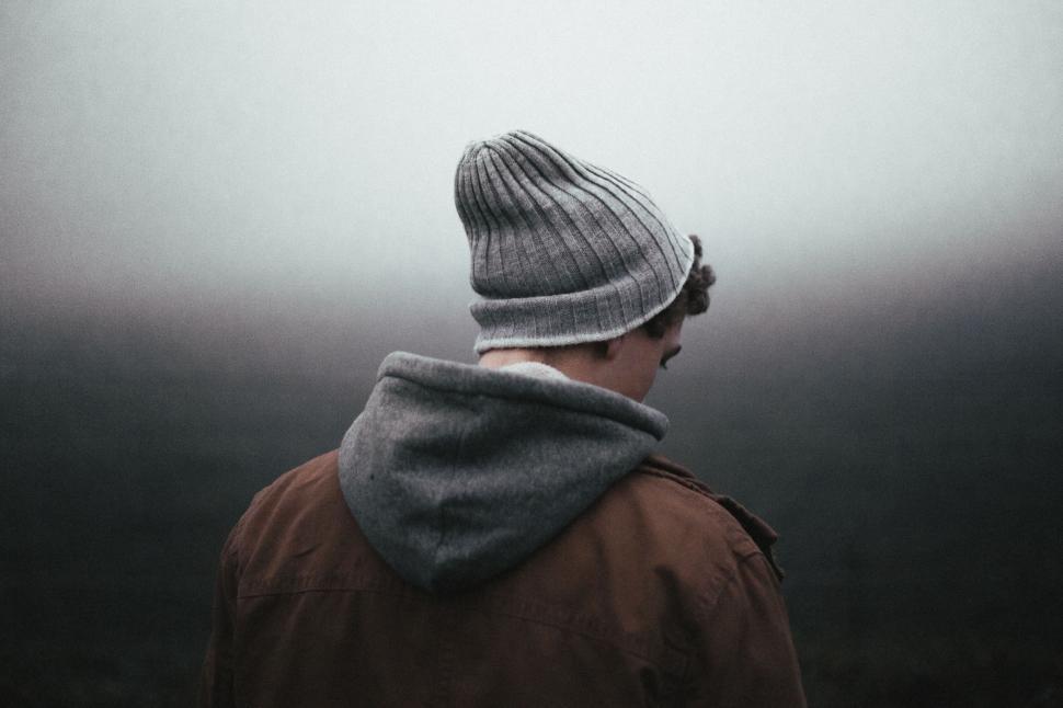 Free Image of Man in Gray Hat and Scarf 
