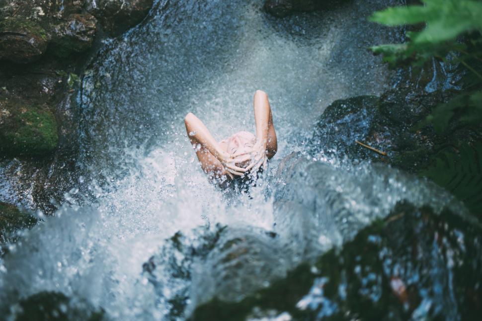 Free Image of Person Laying on Back in Water 