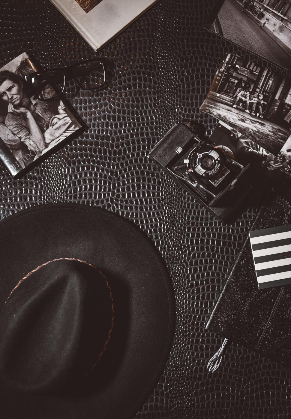 Free Image of Items on Leather Surface 
