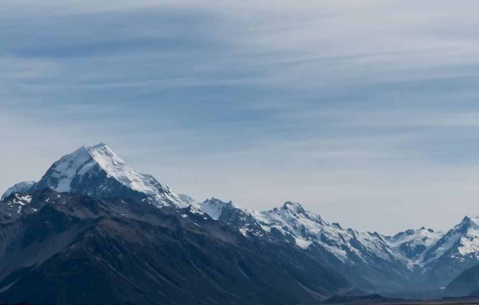 Free Image of Snow Covered Mountain With Bird Flying 