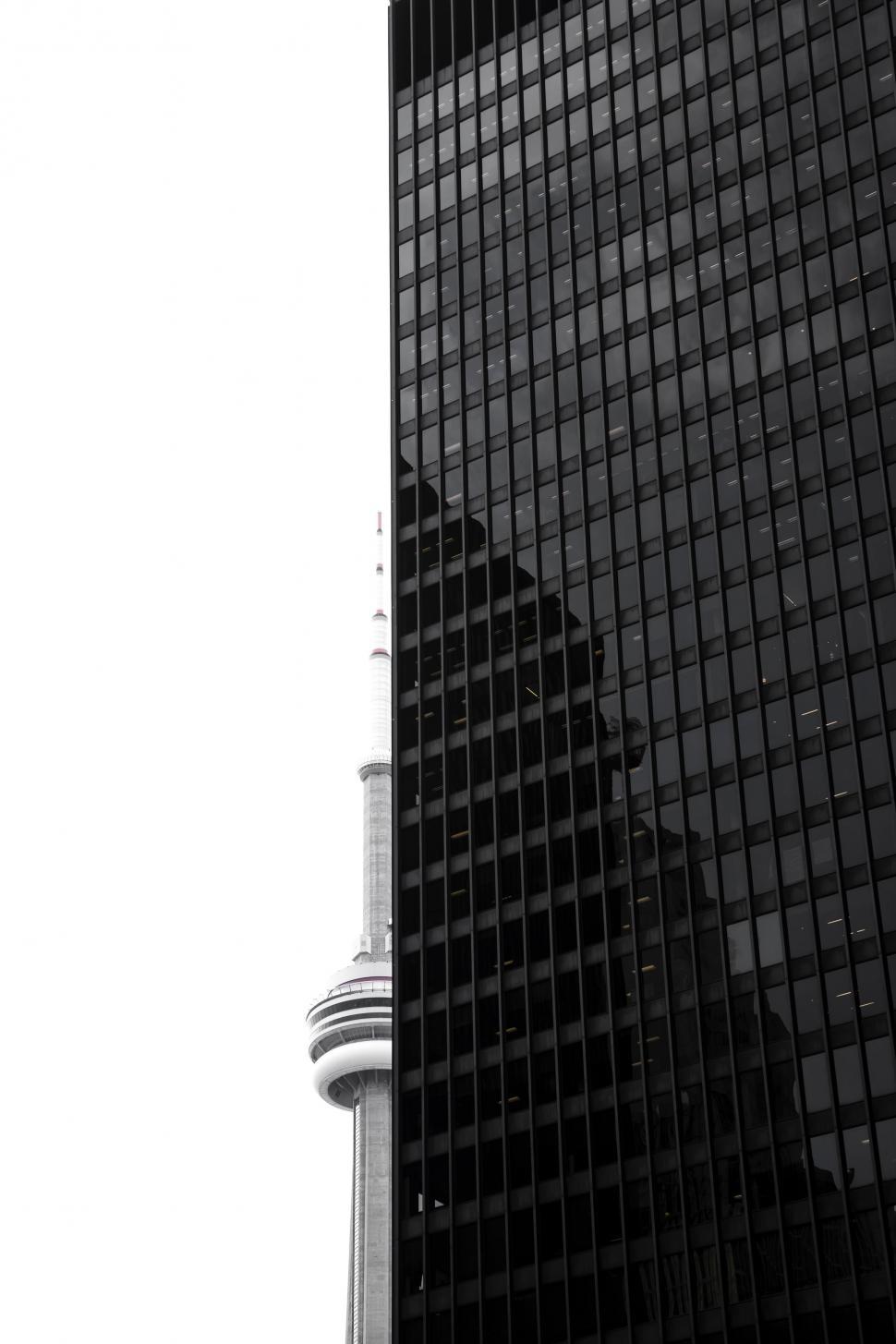 Free Image of Tall Building in Black and White 