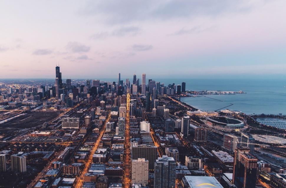 Free Image of Aerial View of City With Waterfront 
