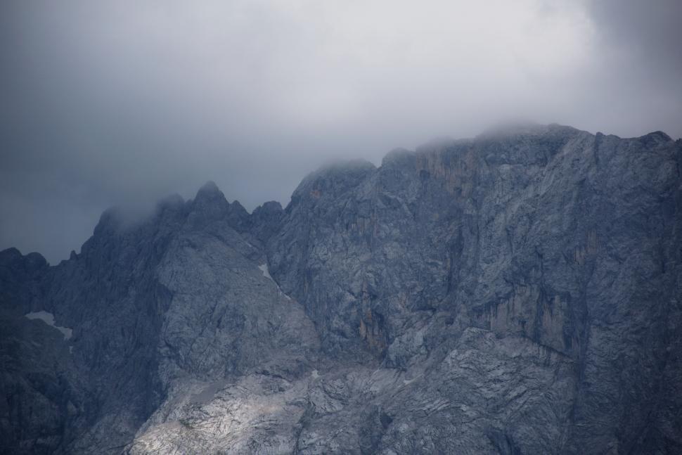 Free Image of Majestic Mountain Peak in Monochrome 