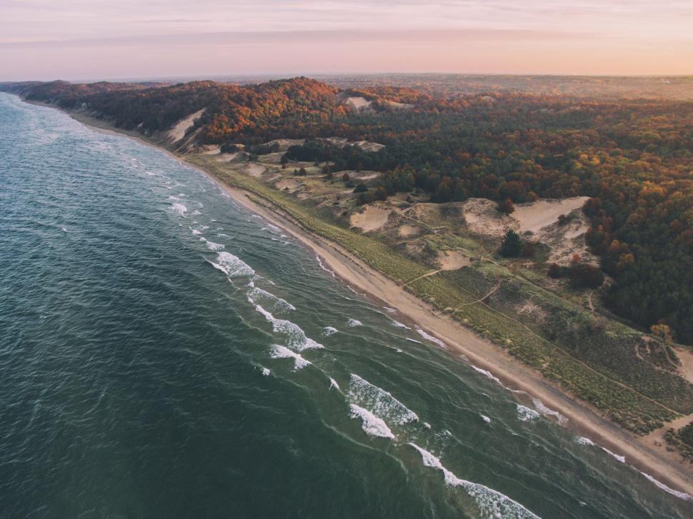 Free Image of Aerial View of Beach and Body of Water 