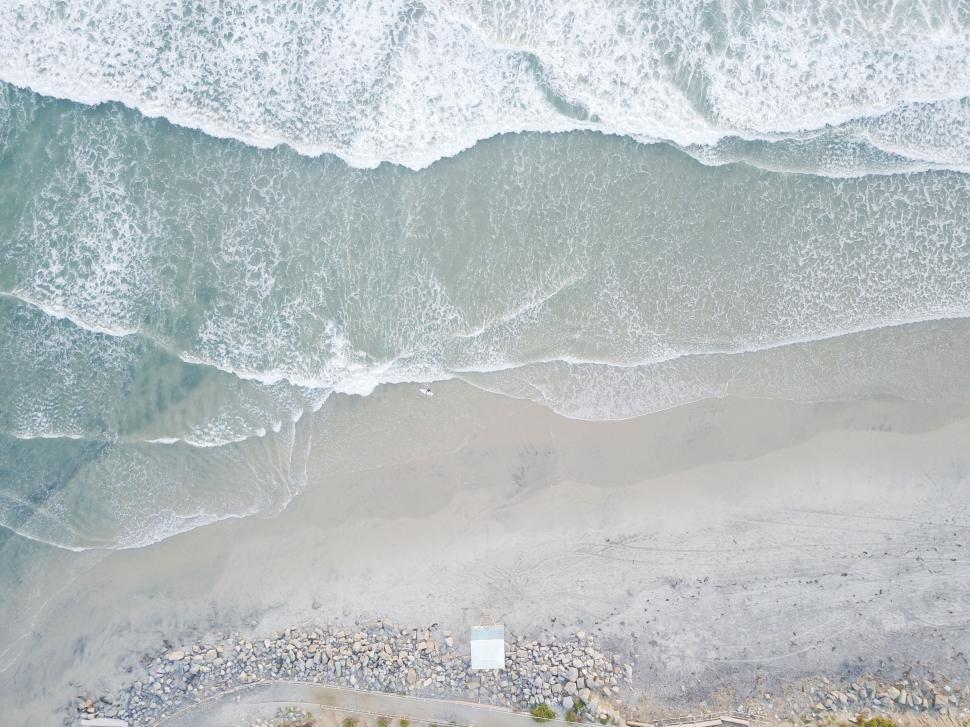 Free Image of Aerial View of Beach and Ocean 