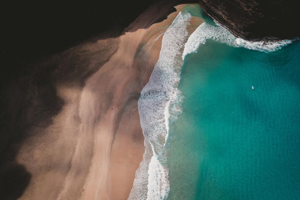 Free Image of Aerial View of Beach and Ocean 