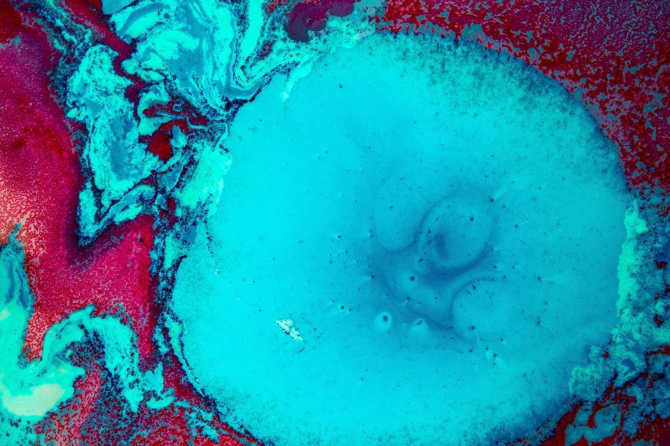Free Image of Blue and Red Substance in Close-Up View 