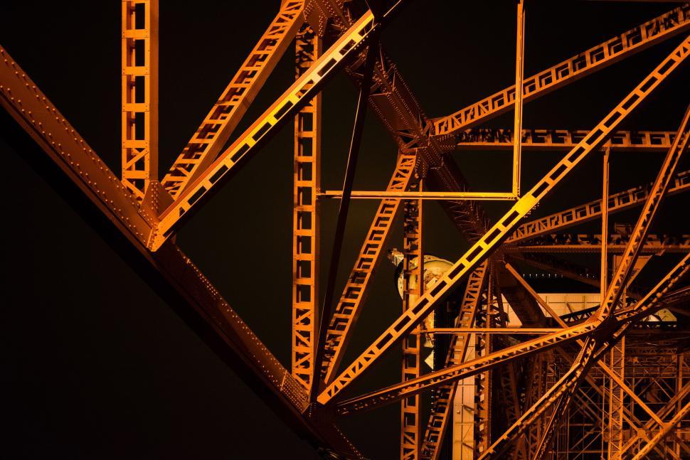 Free Image of Close-Up of Metal Structure at Night 
