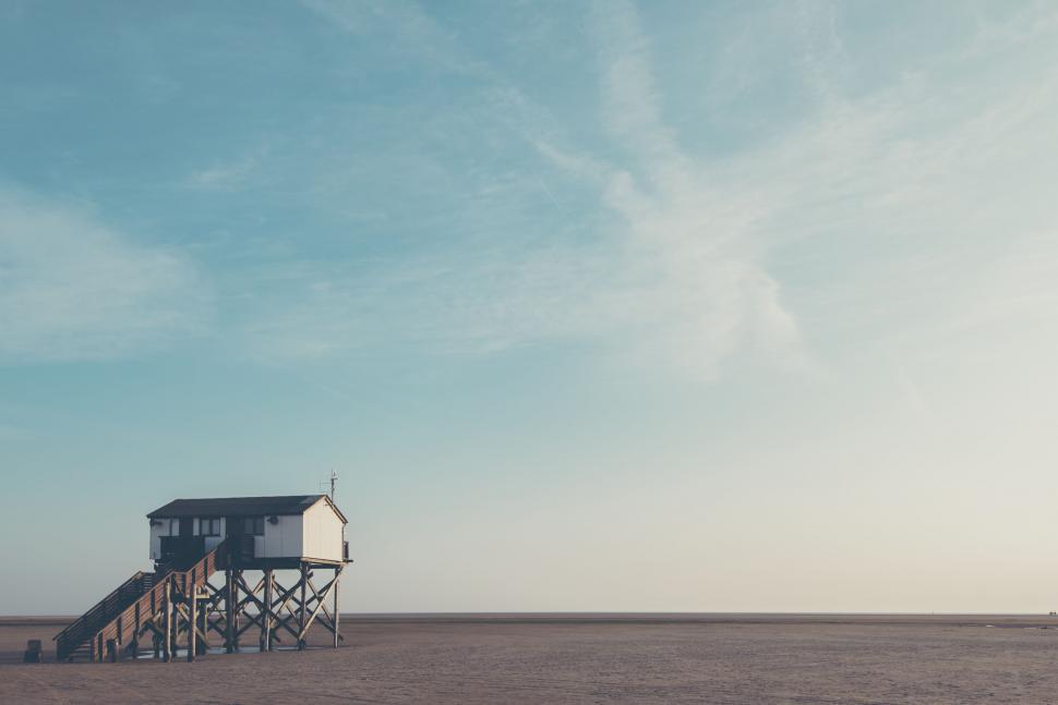 Free Image of House on Stilts in Desert 