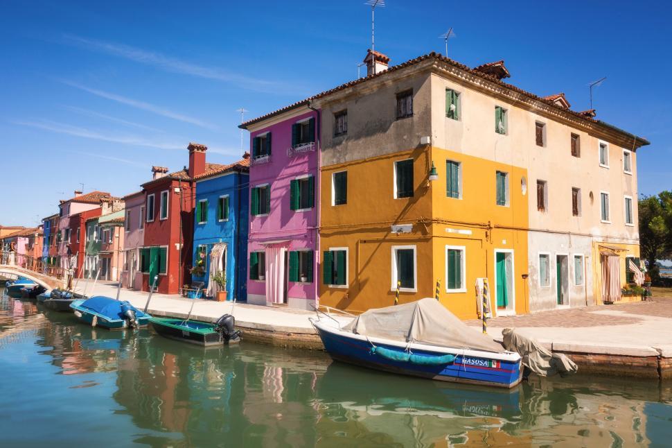 Free Image of Colorful Buildings Along Waterfront 