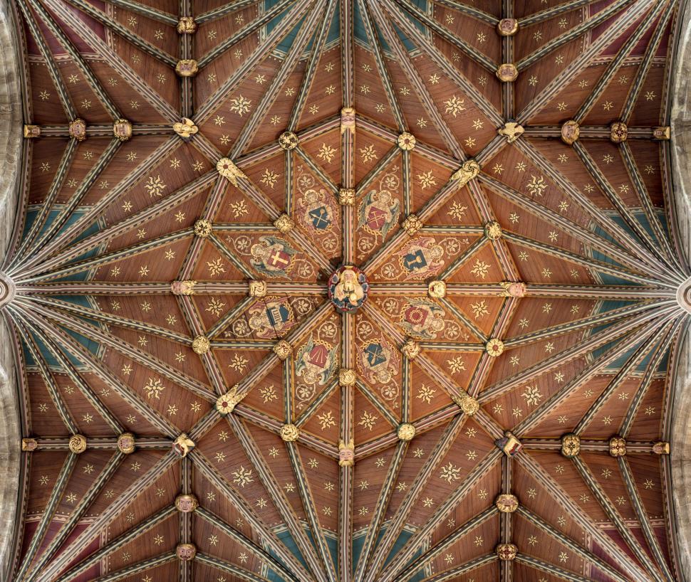 Free Image of Intricate Designs Adorning the Ceiling of a Cathedral 