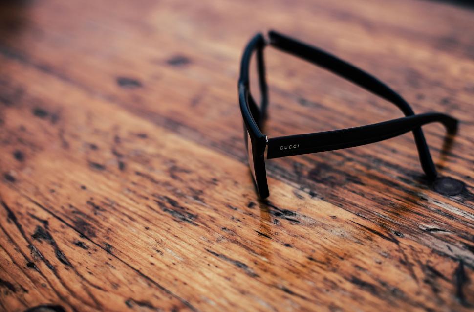 Free Image of Glasses on Wooden Table 