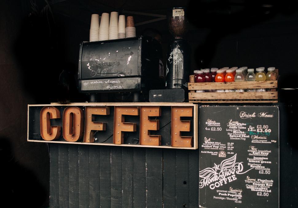 Free Image of Coffee Sign on Building 