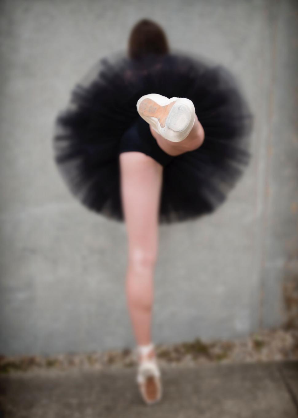 Free Image of Ballerina in Black Tutu and White Top 
