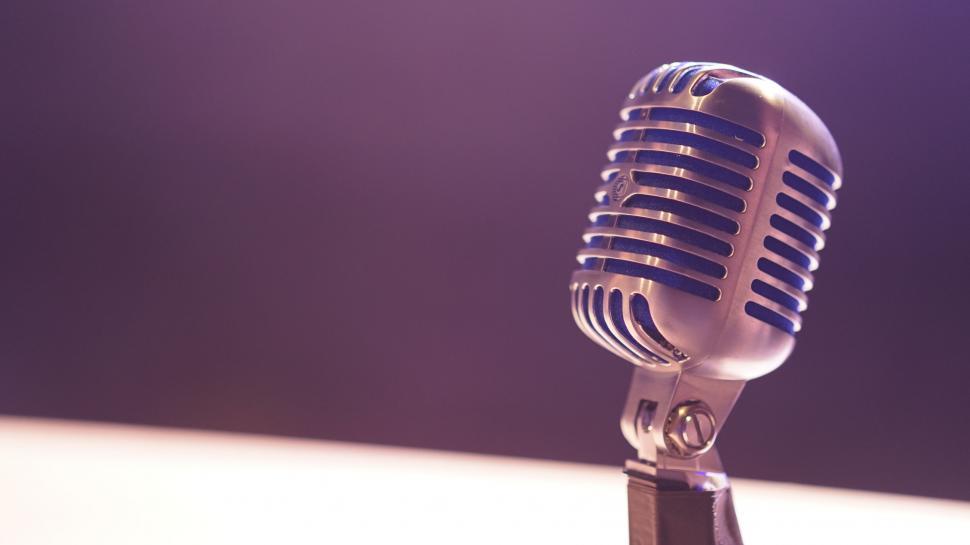 Free Image of Old Fashioned Microphone on Table 