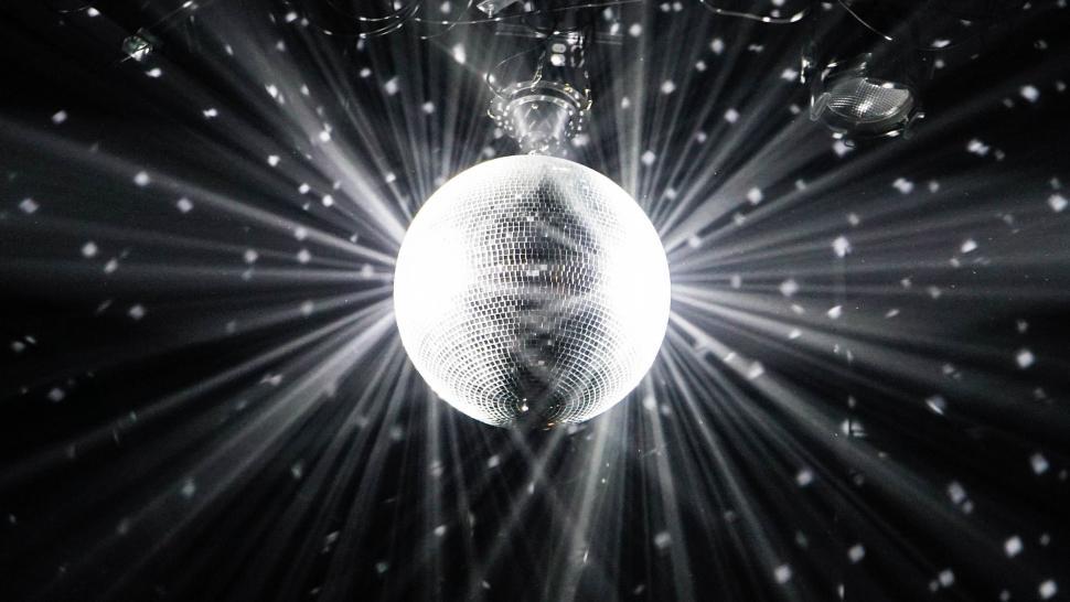 Free Image of Disco Ball in Black and White Scene 