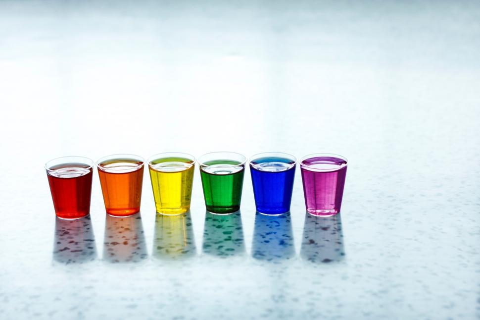 Free Image of Colorful Shot Glasses on Table 