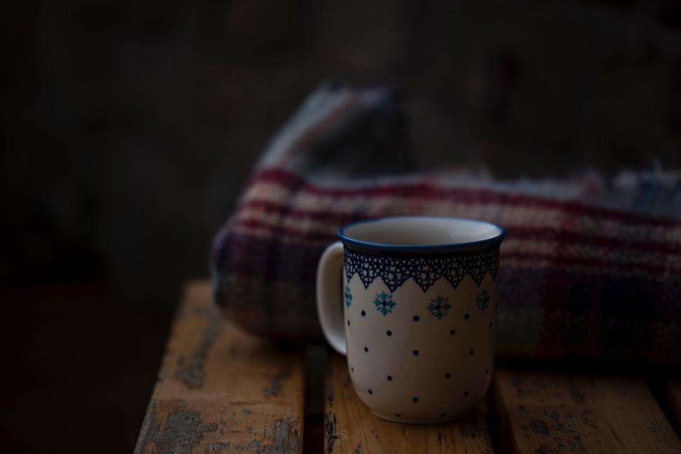 Free Image of Coffee Cup on Wooden Table 