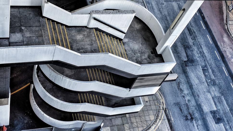 Free Image of Aerial View of a Building With Stairs 