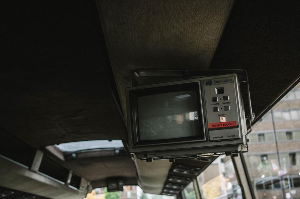 Free Image of Old Television on Bus Roof 