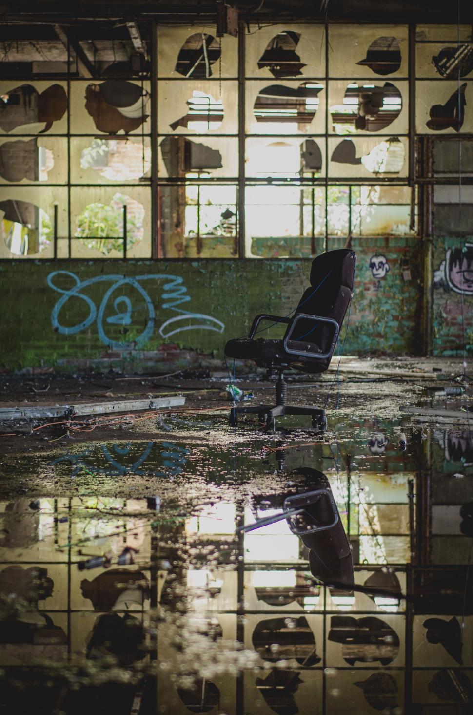 Free Image of Graffiti-Covered Window Chair 
