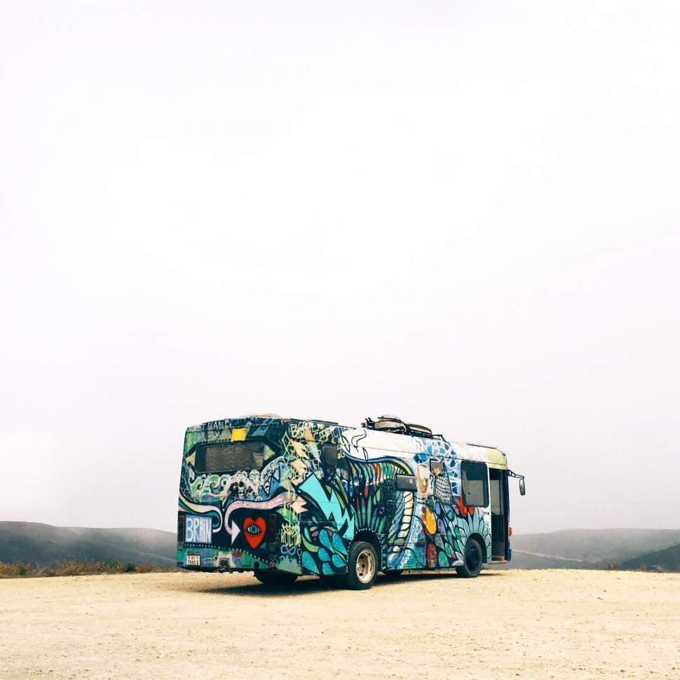 Free Image of Bus Parked on Side of Road 