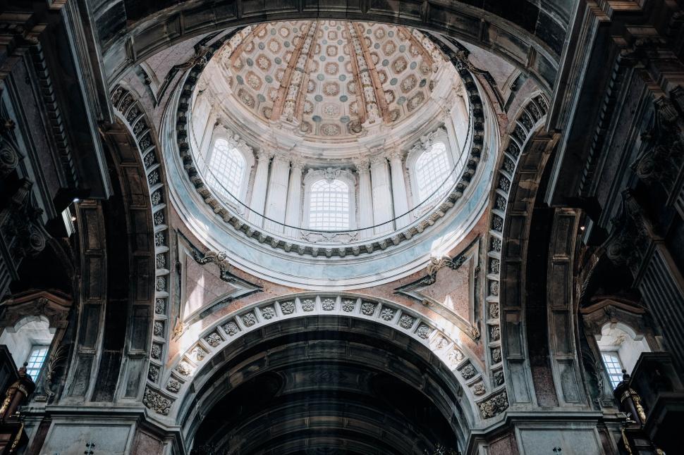 Free Image of The Ceiling of a Church With a Large Dome 