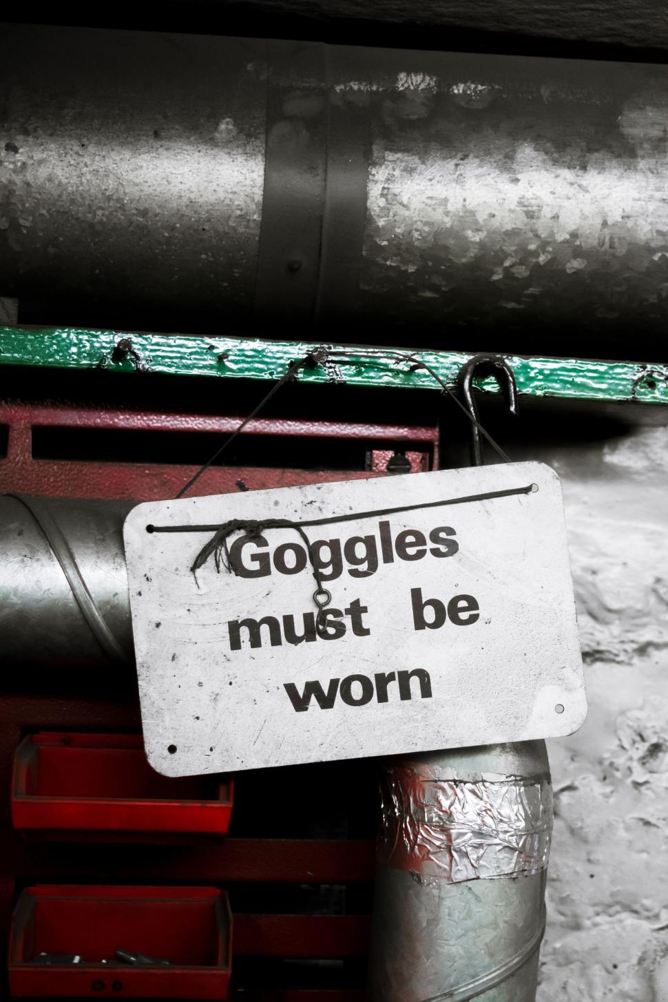 Free Image of Goggles Must Be Worn Sign 