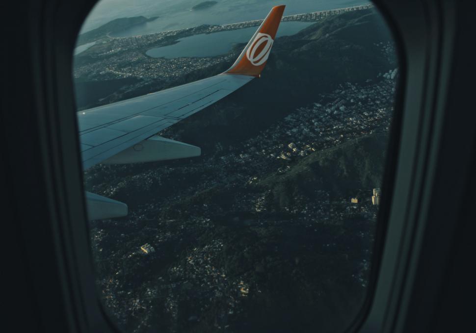 Free Image of View of the Wing of an Airplane 
