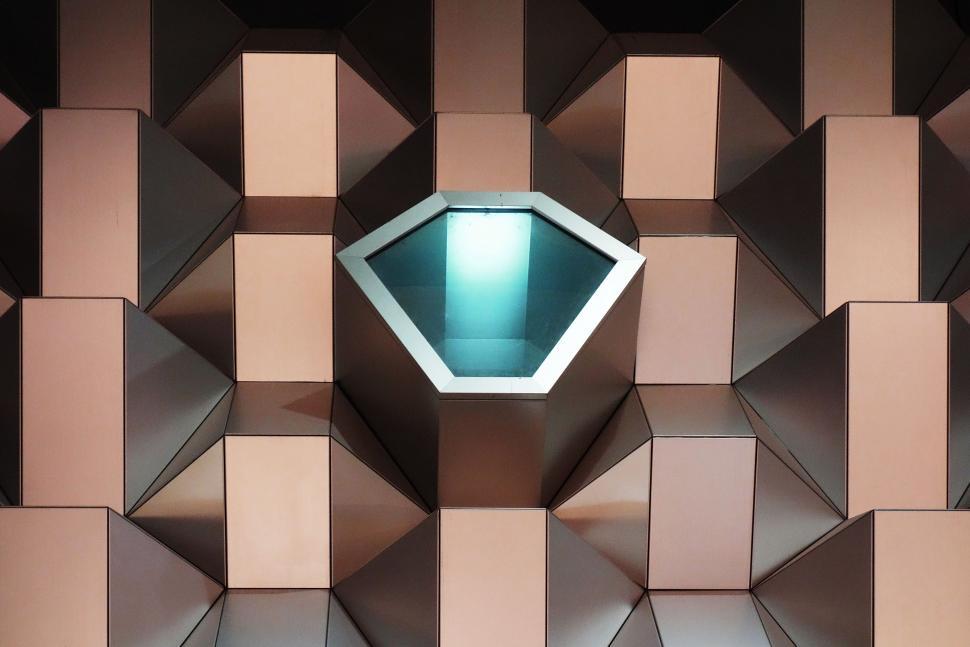Free Image of Room Filled With Metallic Cubes 