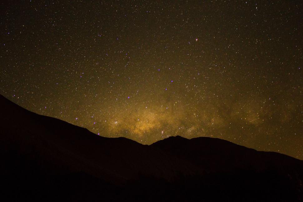 Free Image of Starry Night Sky Above a Mountain 