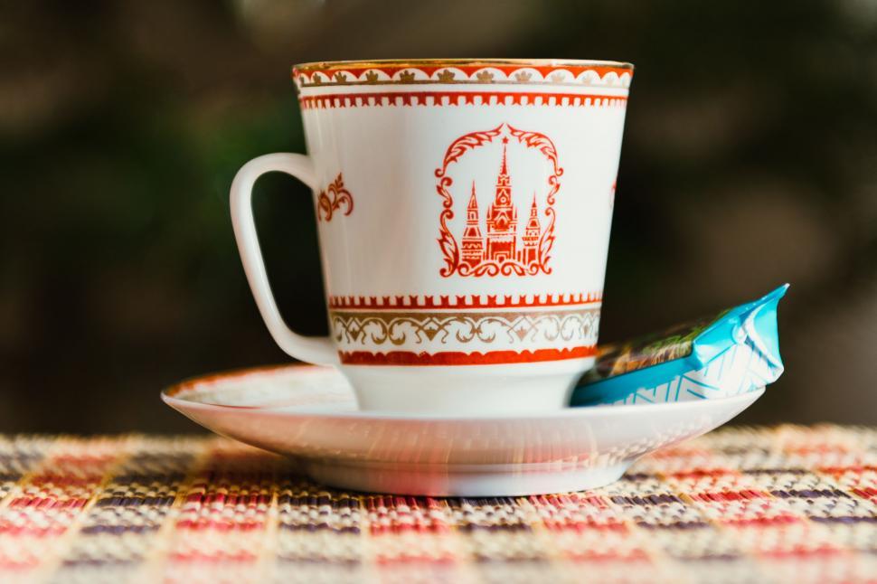 Free Image of Cup and Saucer on Table 
