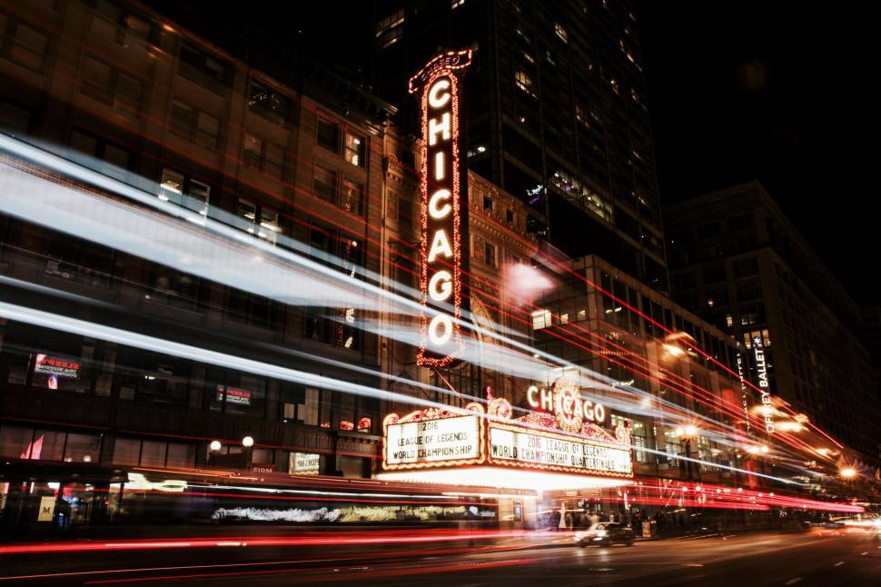 Free Image of Theater Marquee Illuminated at Night 