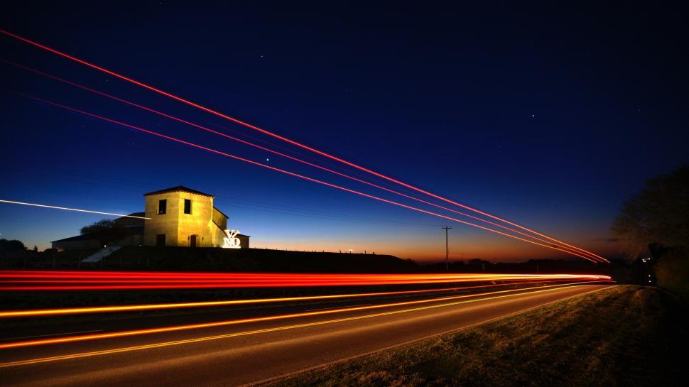 Free Image of House Illuminated by Long Exposure Night Lights 