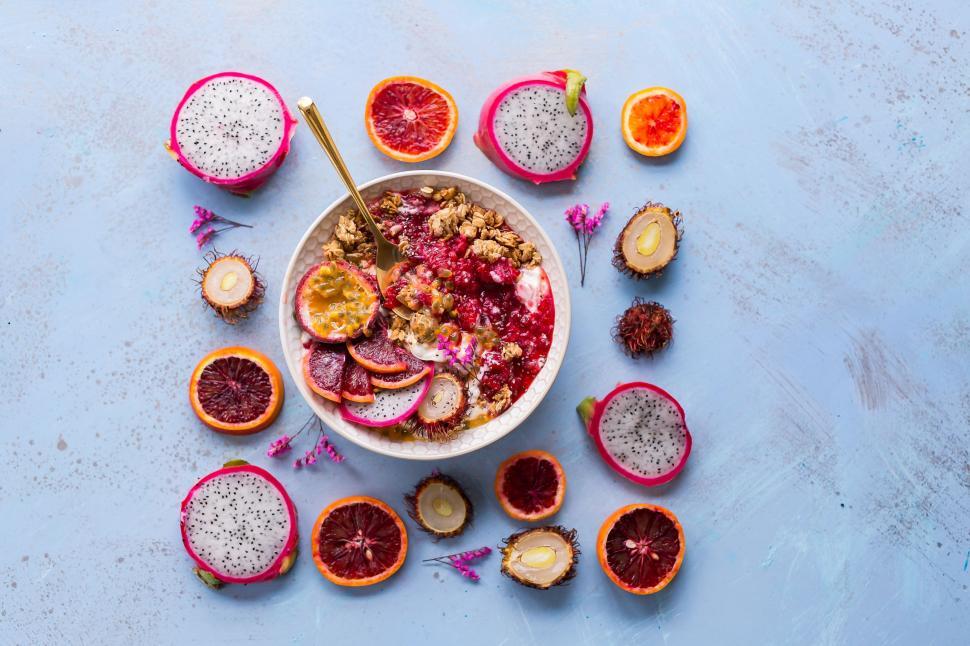 Free Image of Bowl of Food With Blood Oranges 