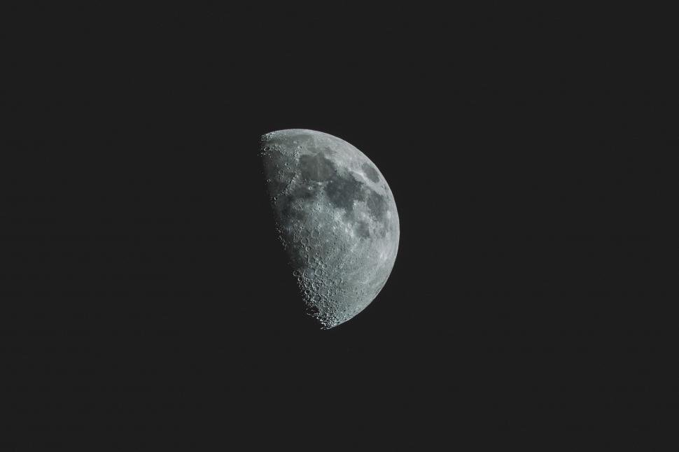Free Image of Half Moon Shining in Dark Night Sky 